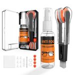 8 in 1 Glasses Cleaning Kit, Eyeglass Cleaner with Anti Fog Lens Cleaner Spray, 6 Non Slip Silicone Eyeglass Nose Pads with Screws/3in1 Screwdriver| 2 Glasses Ear Grip(Black)