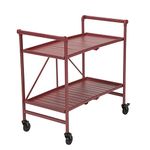 Cosco Outdoor Living Indoor/Outdoor Serving Cart, Folding, Ruby Red