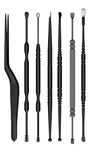 Beauté Secrets Luxury Ear Cleaner 7 Pcs Ear Wax Removal Kit Ear Pick Tools Curette Cleaner Reusable Ear Cleaner with Storage Box, (Black)