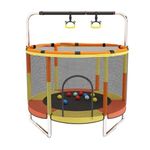 Let's Play® 55 inch Trampoline with Safety Net & U-Shape Legs for Kids & Adults | Indoor & Outdoor Trampoline | Powerful Loading Capacity 120KG | Stainless Steel Frame & Legs