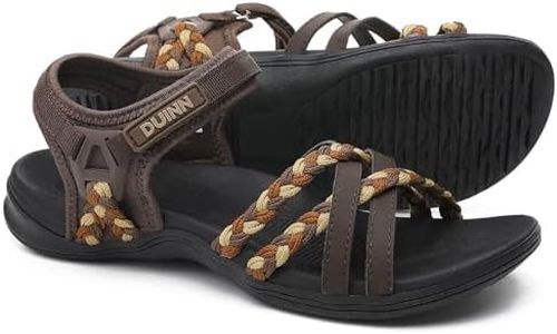 UBFEN Womens Hiking Sandal Sport Sandal Straps with Adjustable Hooks Arch Support Beach Vacation Outdoor Adventure Casual Size 6 Brown