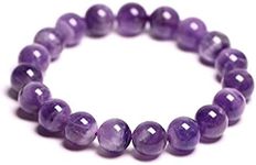 ZENN VERSE Amethyst Bracelet for E-Energy Protection Reiki Charged Energy Generator Crown Chakra Healing Meditation Crystal Natural Stone Bracelet for Men and Women, Gemstone, Amethyst