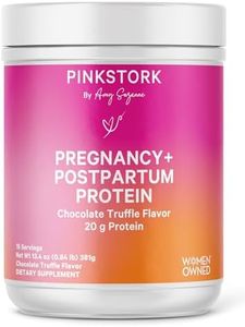 Pink Stork Pregnancy and Postpartum Protein Powder - 20 g Chocolate Whey and Collagen Protein - Prenatal, Postnatal & Lactation Support, Breastfeeding Essentials - 15 Servings