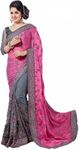 Jaffix Saree Party Wear - Women’s Trendy Embroidery Work in Lace Georgette Saree for Wedding Perfect for Festive and Special Occasions with Unstitched Blouse Piece