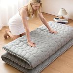 Vibe bear Premium Foam Japanese Futon Floor Mattress Twin Size 39"x 80",100% High Density Foam Comfortable Floor Mattress,Thicken Foldable Sleeping Pad,Dormitory Tatami Mat (Hemp Gray)