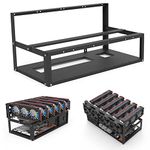 Durable Open Mining Rig Frame Case Graphics Card Holder for Stackable Miner Computer Rack, with 6 GPU Slots for Efficient Heat Dissipation (Black)