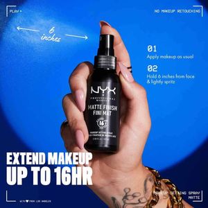 NYX Matte Setting Spray for Face, Long Lasting Shine-Free Finish, 60ml