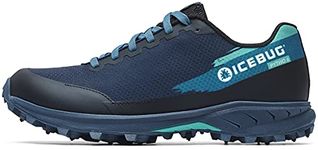 Icebug Mens Pytho6 BUGrip Trail Running Shoe with Carbide Studded Traction Sole, Dark Blue/Mint, 10