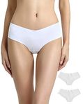 VANEVER Women’s Invisible Hipster 2PK Low Rise Panty Soft Sexy Brief White Size 18