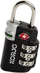 Korjo TSA Indicator Combination Lock, Travel Lock, Black