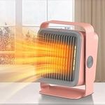 Small Space Heater, PTC Portable Heater with Tip-Over and Overheat Protection, Heater with Adjustable Angle & Fast Heating for Bedroom, Office and Indoor Use(Pink)