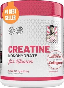 5g Creatine Monohydrate Powder Optimized for Women Booty Gain +2000mg Collagen +1g BCAA 2:1:1 (No Fillers) Supports Lean Muscles & Recovery, Pump, Energy & Stamina - Micronized, Natural & Made in USA