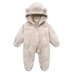 Xifamniy Baby Newborn Girls Boys Winter Clothes Snowsuit Footie Romper Jumpsuit Hoodie Warm Thicken Bunting Outwear