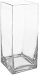 Royal Imports Flower Glass Vase Decorative Centerpiece for Home or Wedding - Tall Rectangle Shape, 12" Tall, 5"x5" Opening