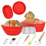 TLATRE Bread Proofing Basket,Silicone Banneton Bread Proofing Baskets,Sourdough Bread Starter Kit,Sourdough Proofing Basket,Sourdough Tools.