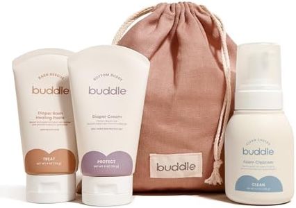 Buddle Diaper Rash 3-Piece System, 40% Zinc Oxide Ointment, Diaper Cream & Foam Cleanser for No-Rinse Cleansing