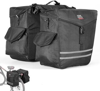 KEMIMOTO Bike Panniers Bag 40L Bike Panniers for Rear Rack, Waterproof with Rain Cover, Ebike Saddle Bags, Bicycle Panniers, Bike Rack Bag, Saddlebags for Bikes, Black Large Capacity Reflective Strip