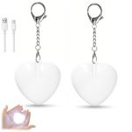 ZFFAFUR 2PC Heart Shape LED Bag Light, Touch Sensor & Motion Activated, Rechargeable Purse Light for Inside Handbag, Keychain Gift for Women Girls Valentine's Gift