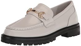 Steve Madden Women's Mistor Loafer, White Leather, 8.5