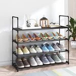 NBEST™ 4-Tier Shoe Rack, Shoe Storage Organizer, Hold up to 20 Pairs of Shoes, Stackable Shoe Tower for Living Room, Entryway(Black 80cm 4-Tier)