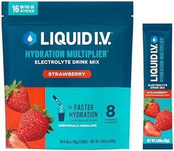 Liquid I.V.® Hydration Multiplier® - Strawberry - Hydration Powder Packets | Electrolyte Drink Mix | Easy Open Single-Serving Stick | Non-GMO | 1 Pack (16 Servings)