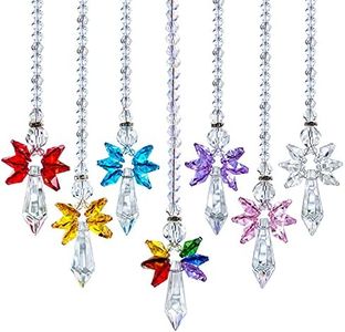 7pcs Rainbow Guardian Angel for Mom Crystal Suncatcher for Home/Car Decoration & Porch Decor & Hangings Crystal Glass Ornament