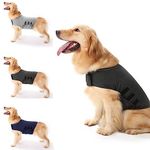 Haokaini Anti-Anxiety Dog Jacket Dog Calming Coat Pet Stress Relief Shirt Warm Calming Vest Lightweight Thunder Dog Wrap Dog Anxiety Jacket(Dark Grey,L)