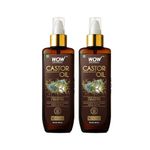 WOW Skin Science 100% Pure Castor Oil - Cold Pressed - For Stronger Hair, Skin & Nails - No Mineral Oil & Silicones, 200 Ml|Pack of 2