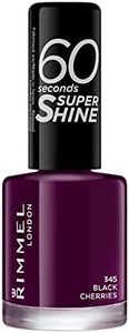 Rimmel London 60 Seconds Super Shine Nail Polish 8 ml, 345 Black Cherries