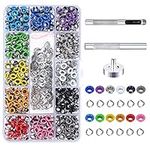 DKINY 300pcs Metal Eyelets Grommets Kit with Hole Punch and Setting Tools Eyelet Punch Kit for Fabric Leather Clothing Shoes Craft Making 12 Colors