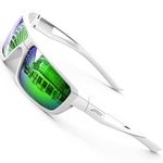 ATTCL Sports Polarized Sunglasses For Men Cycling Driving Fishing 100% UV Protection 2021 White+Green UV400 CAT 3 CE