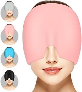 ACWOO Migraña Gorro de Gel, 180° Gorro Migraña Frio Reutilizable de Compresas Frias y Calientes, Migraña Alivio Gorro, Gorro de Gel para Migrañas Alivio, Aliviar la Tensión y Dolore de Cabeza, Rosa