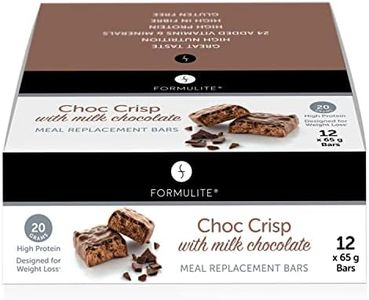 Formulite Protein Bars Choc Crisp | Meal Replacement Bars, 12 Bar Box, High Protein High Fibre Bars for Men and Women (Choc Crisp)