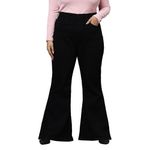 TURNING BLUE Extra Flare High Rise Stretchable Plus Size Jeans for Women Black