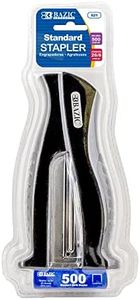 BAZIC Products Stand-Up Stapler w/500 Staples, Full Strip Size Standard (26/6), Black Durable Desktop Staplers for Home Office School, 12-Pack