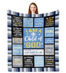 Parcae Christian Gifts for Men/Women, Religious Gifts for Men, Baptism Gifts for Boys, Religious Gifts with Bible Verse Christmas Birthday Gifts for Men/Women, Jesus Gifts Blanket 150x130CM