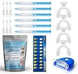 KAV PLUS Teeth Whitening Kit 6 Gel, LED Light, X4 Mouth Trays + Free Teeth Shade - Professional Teeth Bleach Whitening KIT