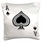 3dRose pc_76552_1 Ace of Spades Playing Card-Black Spade Suit-Gifts for Cards Game Players of Poker Bridge Games-Pillow Case, 16 by 16"