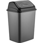 16L Plastic Flip Top Waste Bin - Swing Lid Garbage Rubbish Kitchen Dustbin | Garbage Trash Can Rubbish Waste | Bin For Home, Office, Kitchen - Swing Flip Top Closure, High Grade, Strong Robust