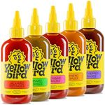 Yellowbird Classic Hot Sauce Variety Pack - 5-Piece - Mellow to Real Hot - Pantry Size Hot Sauces - Blue Agave Sriracha, Ghost Pepper Hot Sauce, Habanero Sauce & More (9.8 oz, 5 Count)