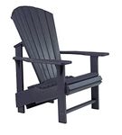 C.R. Plastic Products Upright Outdoor Adirondack Chair Black