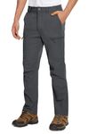 MAGCOMSEN Men's Elasticated Waist Trousers Waterproof Travel Pants Loose Fit Cargo Trousers Dark Grey