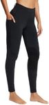 BALEAF Women's Riding Pants Equestrian Breeches Knee-Patch Horse Riding Tights Horseback Belt Loops Pockets UPF50+ Black L