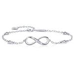 Billie Bijoux Womens 925 sterling Silver Infinity Endless Love Symbol Charm Adjustable Anklet Bracelet Christmas‘ Day Gift (A-silver)