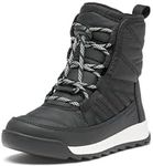 SOREL Children's Whitney ll Plus Lace Waterproof Boot, Black/Sea Salt, 2 Big Kid