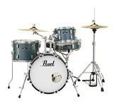 Pearl Roadshow Drum Set 4-Piece Complete Kit with Cymbals and Stands, Aqua Blue Glitter (RS584C/C703)