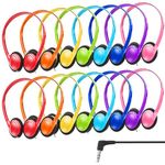 Wensdo 16 Pack Classroom Headphones Bulk for Kids School, Class Set Headphones for Students Teens Toddler Childern and Adults (Multi-Color)