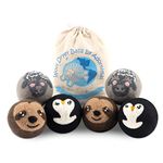 Wool Dryer Balls – Sloth, Penguin and Sheep Design Dryer Balls Laundry Reusable – Natural Fabric Softener – 100% Pure New Zealand Wool – Handcrafted in Nepal – 6 Pack Laundry Balls for Dryer