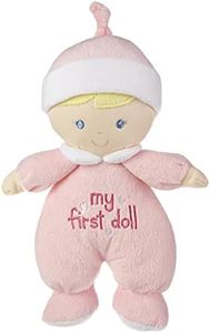 Ganz My First Doll Soft Plush Doll with Blonde Hair and Pink Outfit - I Rattle!