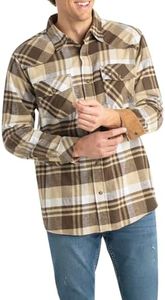 Legendary Whitetails Men's Tall Size Shotgun Western Flannel Shirt, Tobacco Range Plaid, X-Large Tall